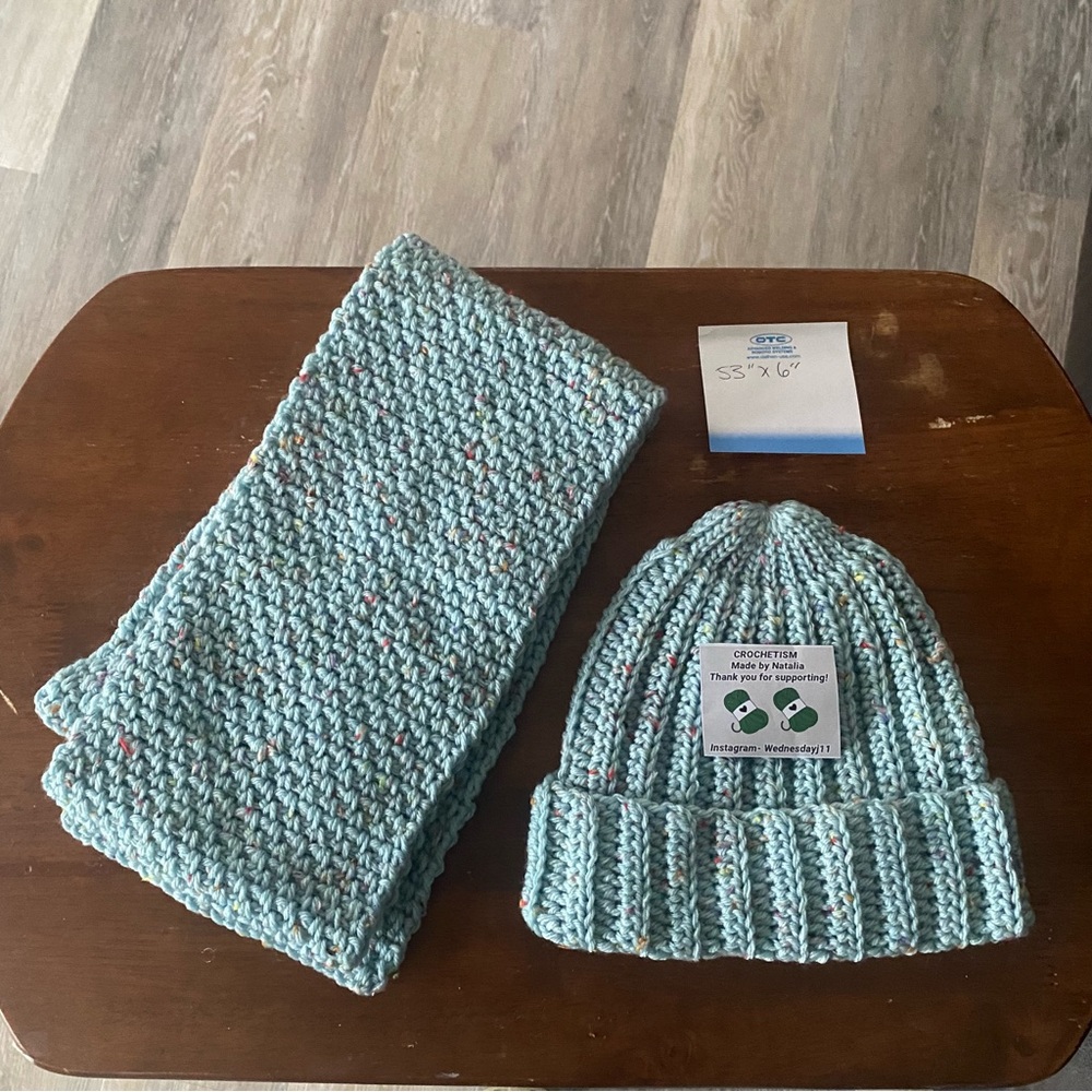 Cozy Knit  Hat and Scarf Set